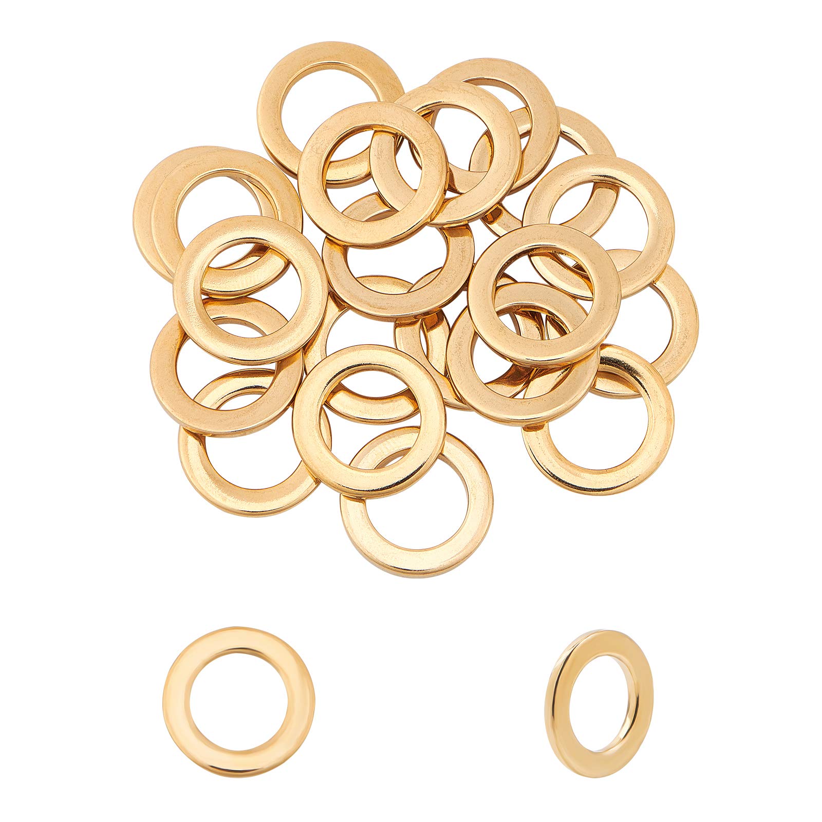 UNICRAFTALE 20pcs 14mm Golden Linking Rings Ring Metal Charm Stainless Steel Circle Frames Connectors O Pattern Ring Jewelry Links for Bracelet Necklace Jewelry Making