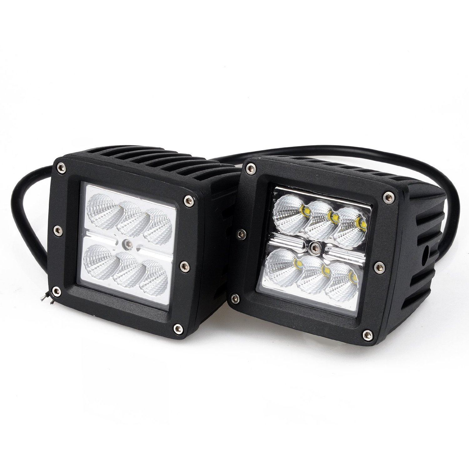 2PC Dually 2 led flood light 3x3 Led Fog Reverse Lights For Jeep JK