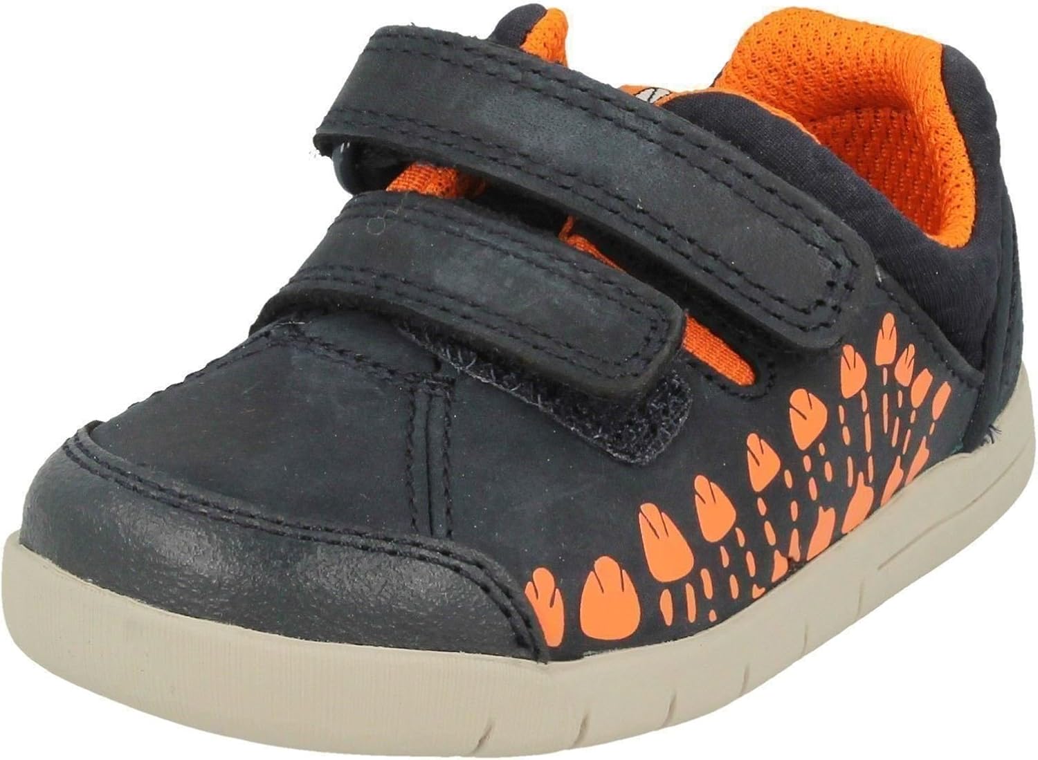 Clarks Boys First Walking Casual Shoes Trail Walk Navy Leather UK