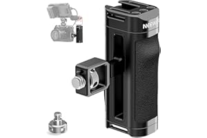NEEWER Side Handle for Camera Cage, Lightweight ABS + PC Side Handgrip with Nonslip Contoured Silicone, 3/8" & 1/4" Screws, A
