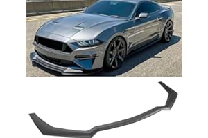 GEARUP Front Bumper Lip Spoiler for Ford Mustang GT 2018-2023 Matte Black Front Bumper Chin Splitter Diffuser Protector Guard