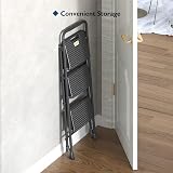 BONTEC 3 Step Ladder Folding Steel Step Stool 150kg Capacity Anti-Slip view 7