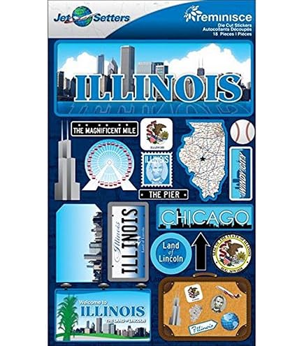 Reminisce Jet Setters 3.0 Dimensional Sticker – Iowa (JET-014), 3D-Aufkleber Für Scrapbooking & Deko