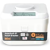 Kitchen Safe Time Lock Safe - Phone Safe Box with Timer, Mini 3.0" Base | Timed Lock Box for Snacks &amp; Valuables - KSafe Time Locking Container for Improved Self-Control (White Lid + White Base)