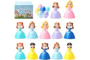 CAERDIED 12Pcs Easter Egg Prefilled Princess Toys Easter Gifts for Kids Basket Stuffers Hunting Eggs Party Favor