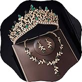 Kamirola Tiaras and Crowns for Women,3-pack Tiaras Earrings Necklace, Crystal Bridal Jewelry Set, Costume Party Halloween Prom Pageant Jewelry for Women(TR46)