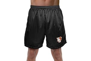 CAMPUS LAB Collegiate Official NCAA Men's Athletic Mesh Lined Workout Gym Shorts 7" Inseam Primary Logo Collection, Black