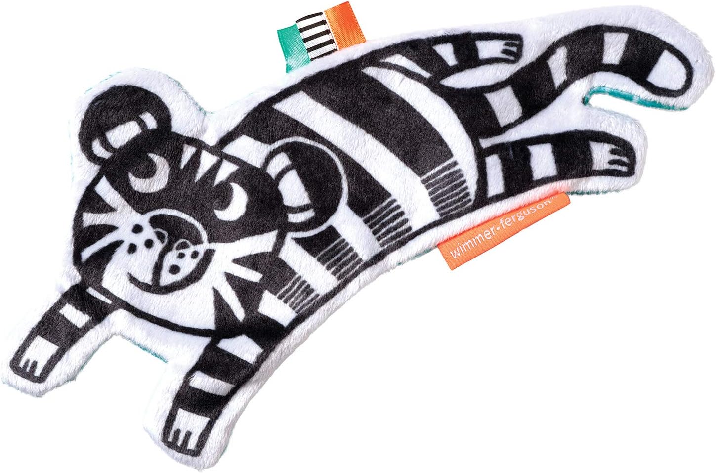 Manhattan Toy Wimmer-Ferguson Crinkle Tiger Baby Sensory Toy with Ribbon Tags