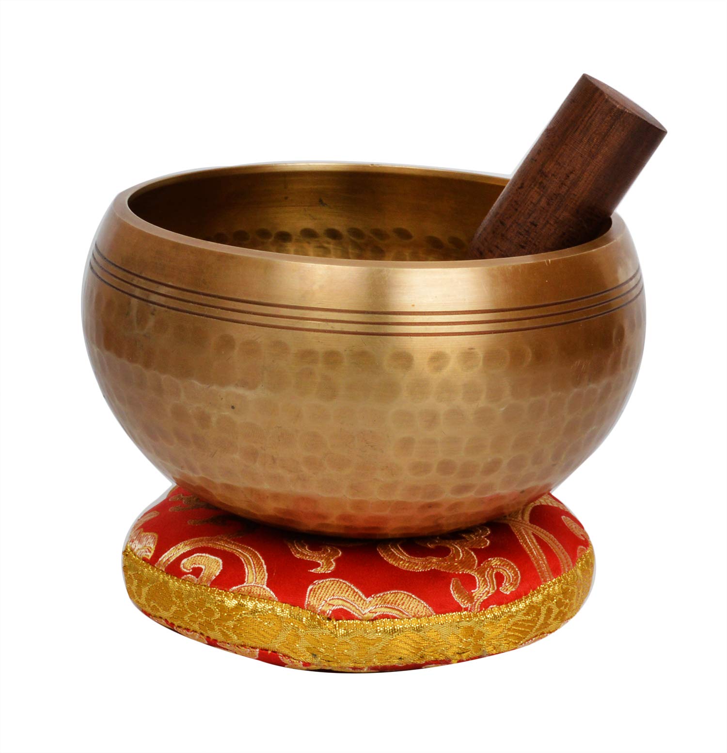 Tibetan Hand Hammered Singing Bowl with matching Ethnic pouch - SING1044-L