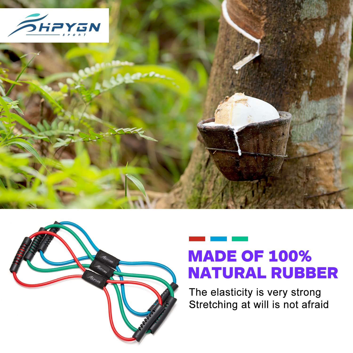 HPYGN Resistance Bands, Figure 8 Exercise Bands for Women Men, 8 Shaped Resistance Bands for Arms, Chest Expander, Yoga Gym Fitness Pulling Rope 8 Word Elastic for Exercise Muscle Training Tubing