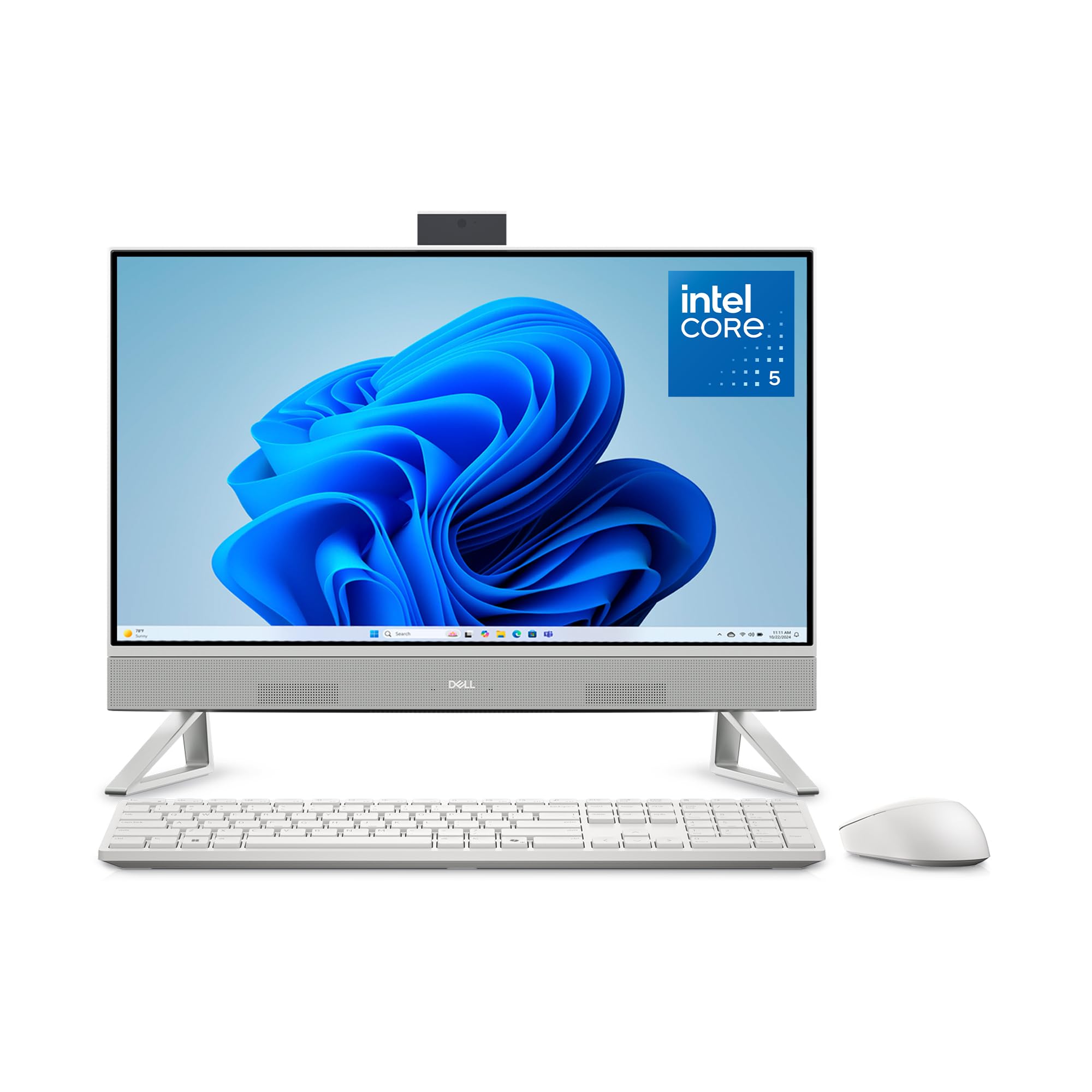 Dell 24 All-in-One Desktop EC24250-23.8-inch FHD 1920 x 1080 Display, Intel Core 5 Processor 120U, Intel Graphics, 16GB RAM, 512GB SSD, Windows 11 Home, 1 Year Basic Onsite Service - White