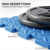 Amonax Gym Flooring Mats Interlocking EVA Foam 60x60cm 8 Tiles Blue view 2