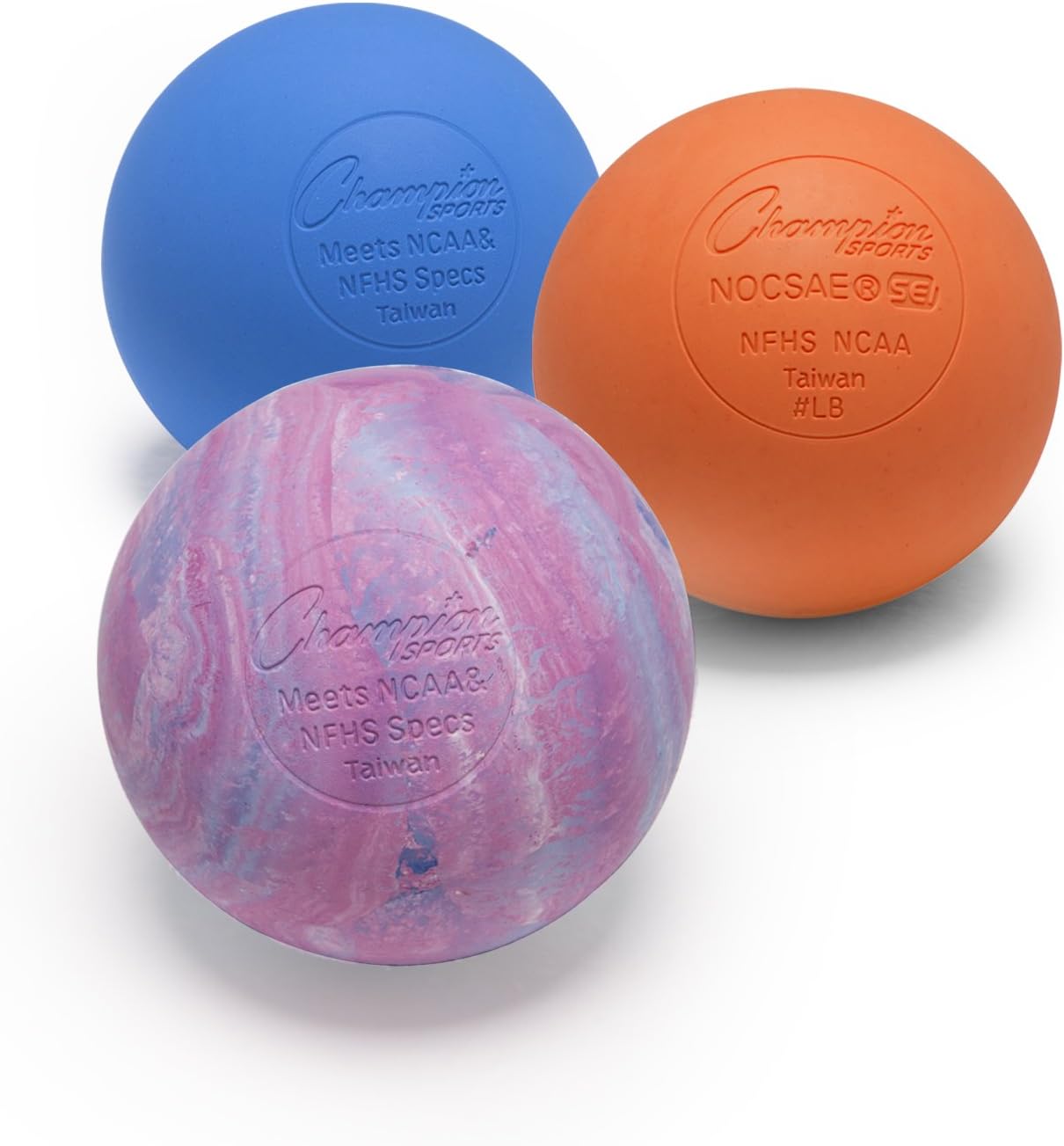 Champion Sports LBSET Colored Lacrosse Balls - NCAA, NFHS and SEI Certified - Assorted, 6 Pack : Lax Balls : Sports & Outdoors