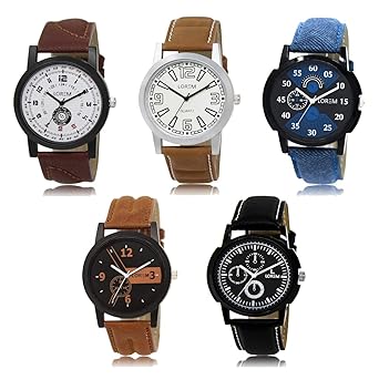 Analogue Multi Dial Combo of 5 Men's Watch-LK-1-2-11-13-15