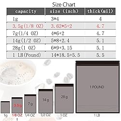 YINGZON 100 Pack Reusable Mylar Bags, 3.62 x 5