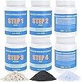 KoolStone Large Rock Tumbler Grit Kit [10 Pounds], Polish Up to [50 lbs.] of Rocks, 4 Steps Polish Refill Media Kit with [Ceramic and Plastic Pellet Tumbling Media], Compatible with Any Tumbler