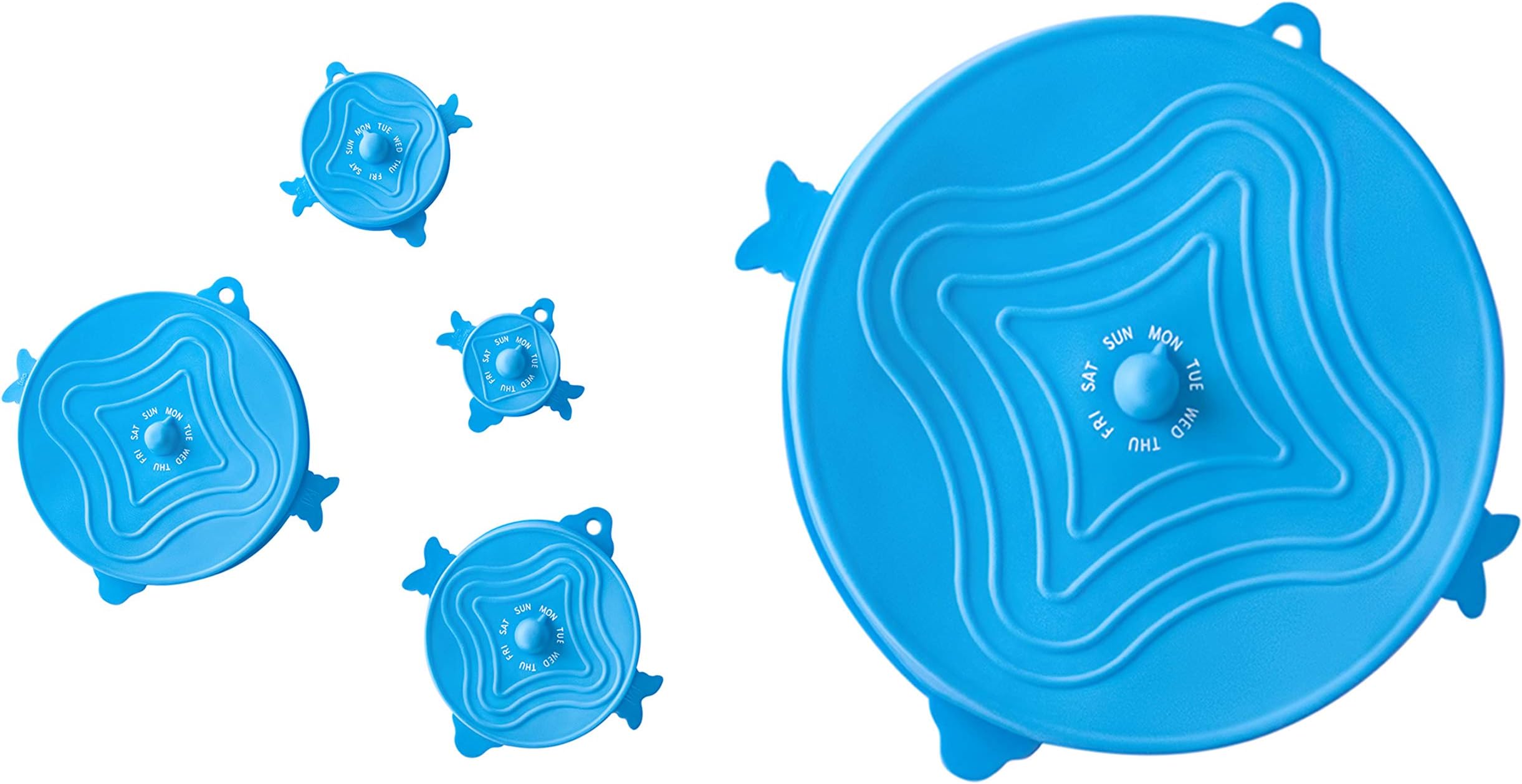 UniLid | Original Patented Stretch Lids. Leftover Dial & Storage Hook Loop. 5 Year Warranty | Reusable Silicone Food Storage Covers