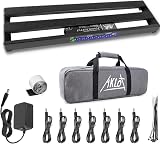 Aklot Pedal Board with Built-In Power Supply 19x5 Aluminum APB-03 Black view 1
