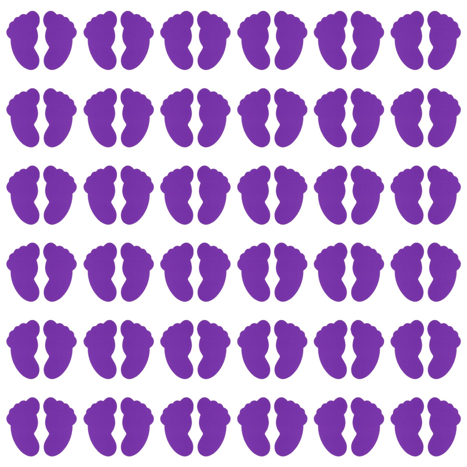 PATIKIL Foot Shaped Carpet Markers, 72pcs (36pairs) Nylon Floor Spots Markers Colorful Hook and Loop Marker Dots for Classroom Teacher Supplies, Dark Purple