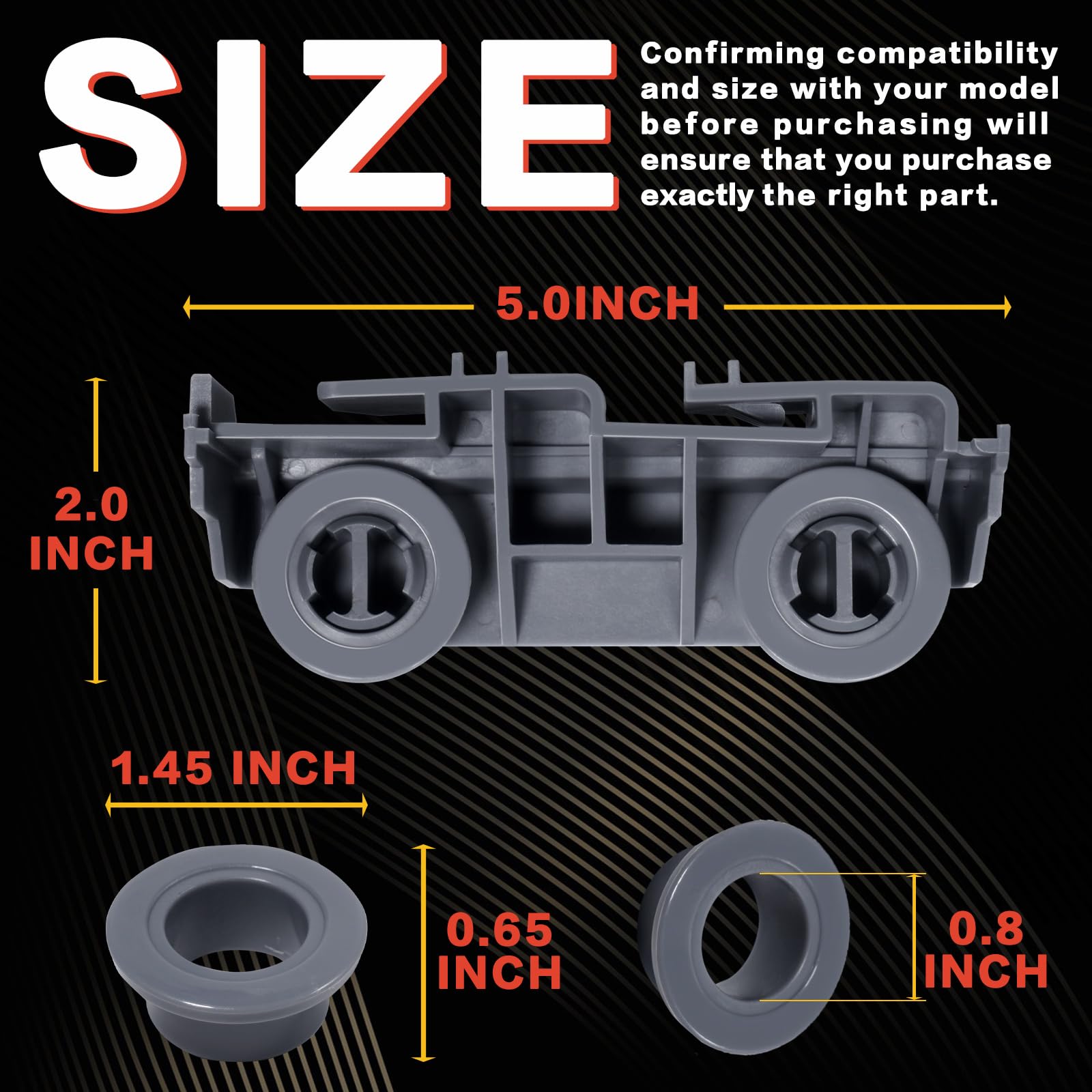 4 Pack WD28X27241 Dishwasher Rack Carrier and Roller Kit,Replacement Fit for G.E,Hot-point,Hai-er Dishwasher Lower Rack Wheels Assembly, Fit with Both Left and Right Side,Replace WD12X10447 WD12X10446