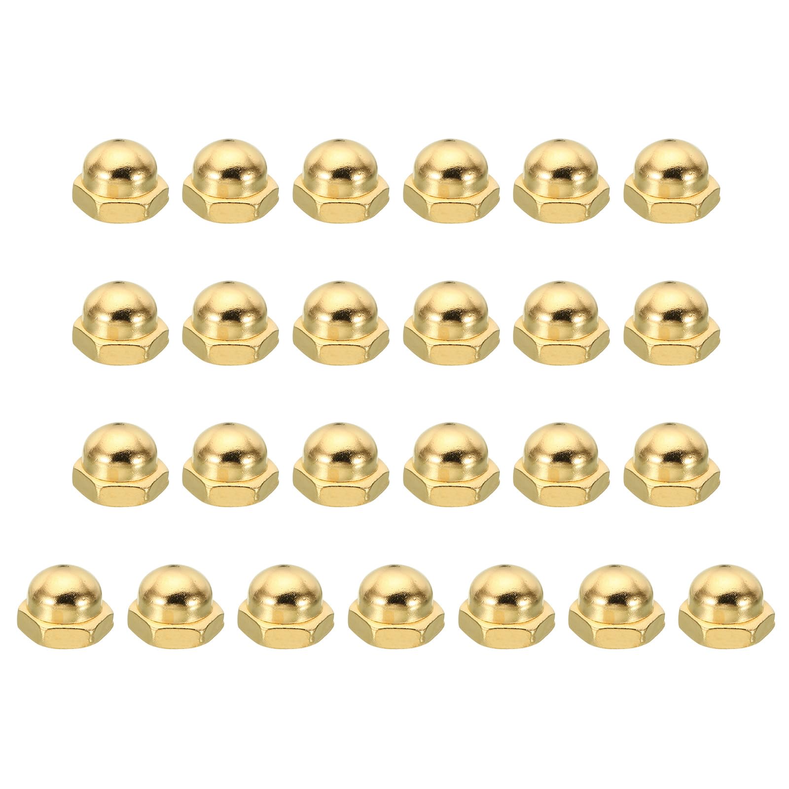 PATIKIL M10x1.5 Acorn Hex Bolt Covers, 25 Pcs Dome Head Carbon Steel Hexagon Decorative Cap Nuts for Home Repair, Industrial Equipment Fasteners, Gold Tone