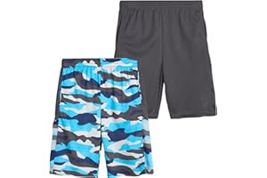 Pro Athlete Boys' Athletic Shorts – 2 Pack Active Performance Basketball Shorts with Pockets (8-16)