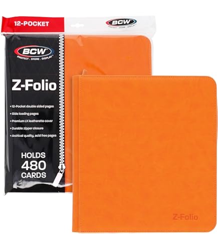 Amazon.com: BCW Z-Folio 9-Pocket LX Album - Orange | Secure Zipper