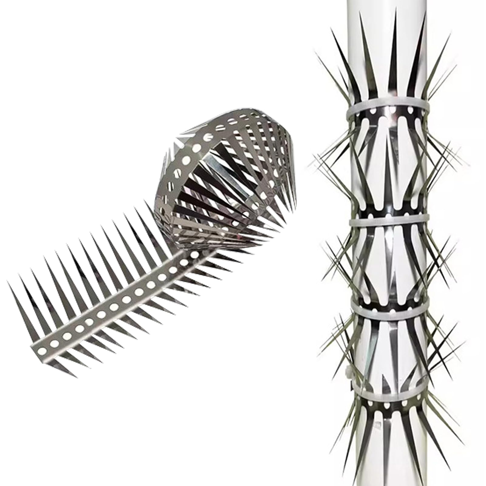 JVHLOV Spikes with Stainless Steel Base, Fence Spikes Stainless Steel Bird Deterrent Repellent Spikes, for Cats, Birds Control Defence Spikes, Suitable for Skylight Sills, Fences and Walls