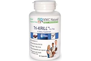 Tri-Krill Oil Capsule Supplement for Dogs and Cats, Supports Joint, Brain, Supports Healthy Skin and Coat, Pure Antarctic Krill with Astaxanthin, Omega-3, DHA, EPA by NWC Naturals