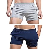 Rexcyril Men's Running Workout Active Shorts Cotton Gym Training Lounge Sleep Bottoms