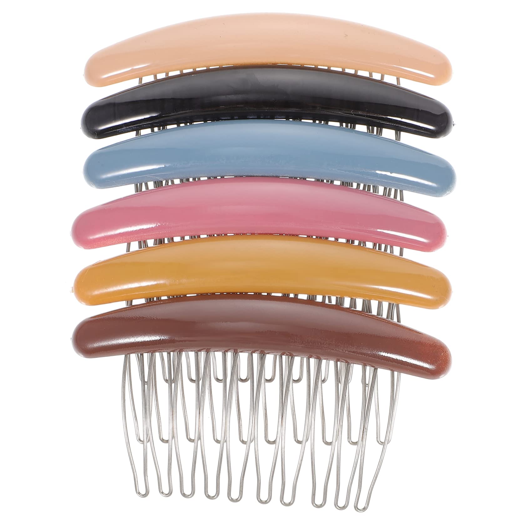BIUDECO 6pcs Decorative Hair Combs for Women Side Combs in Grey Accessories for Styling and Parties