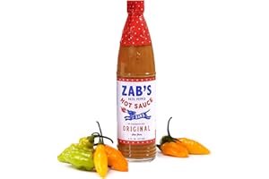 Zab's Original Recipe Craft Hot Sauce (6oz, 1 Pack), Naturally Sweet Heat & Signature Slow Burn from Datil Peppers, Gluten-Free, Vegan and Non-GMO, Perfect for Pizza, Wings, BBQ, & More