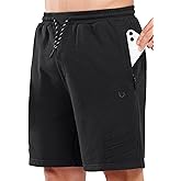 NORTHYARD Men's Cotton Casual Sweat Shorts Athletic Running Short with Zipper Pockets 7" Workout Gym Lounge for Mens