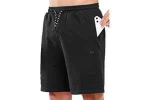 NORTHYARD Men's Cotton Casual Sweat Shorts Athletic Running Short with Zipper Pockets 7" Workout Gym Lounge for Mens