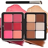 AOAZXBB 12 Colors Cream Blush Palette Cream Concealer Foundation Palette,Natural Matte Contour Palette Long Wearing Full Cove