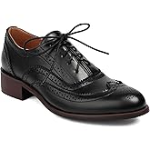 Blano Lofor Lace-up Wingtips Oxford Shoes for Women Cutout Brogues Saddle Shoes