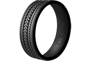 Knot Theory Warrior Courage, Strength, Serenity, Wisdom Silicone Ring for Men Women - Dual Layer Engraving - Breathable Comfort Fit 6mm Rubber Wedding Band