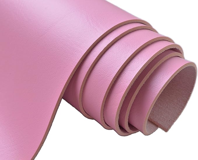 Wento 2.0mm Thick Faux Leather Fabric，18'' x 54'' Pink Vinyl Leather