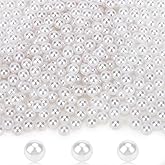 Suream 2600PCS Vase Filler Pearls, 8mm/0.31in No Hole Faux Plastic Pearls for Crafts, Decorative Bulk Filler Beads for Home Centerpiece, Makeup Brush Holder, Wedding Candles, Table Scatter