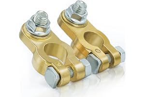 1 Pair Battery Terminal Connector, Heavy Duty Cable End Connector Compatible With Car, Van, Truck Marine Boat RV etc, Top Post Battery Terminals End Clamp Set by KeeRoarin