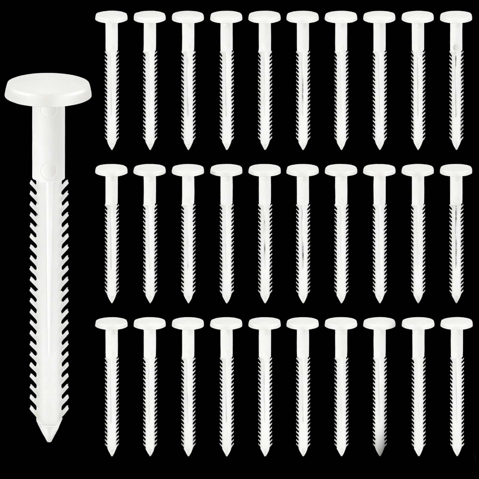 Photo 1 of 30Pcs 3 Inch Vinyl Shutter Fasteners, White Window Shutter Panel Pegs Shutter Screws Lok Pins Plastic Shutter Spike Anchors for Installing Decorative Exterior Wood Aluminum Vinyl Shutter