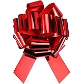 Giant Large Red Pull Bow 14" Wide, Pack of 1 Metallic Car Bow for Packaging Gift Decorations, Valentines Day Decorations, Hanukkah, Birthdays, Weddings, Party, Bridal Showers Gift Decors 14 Inch Red
