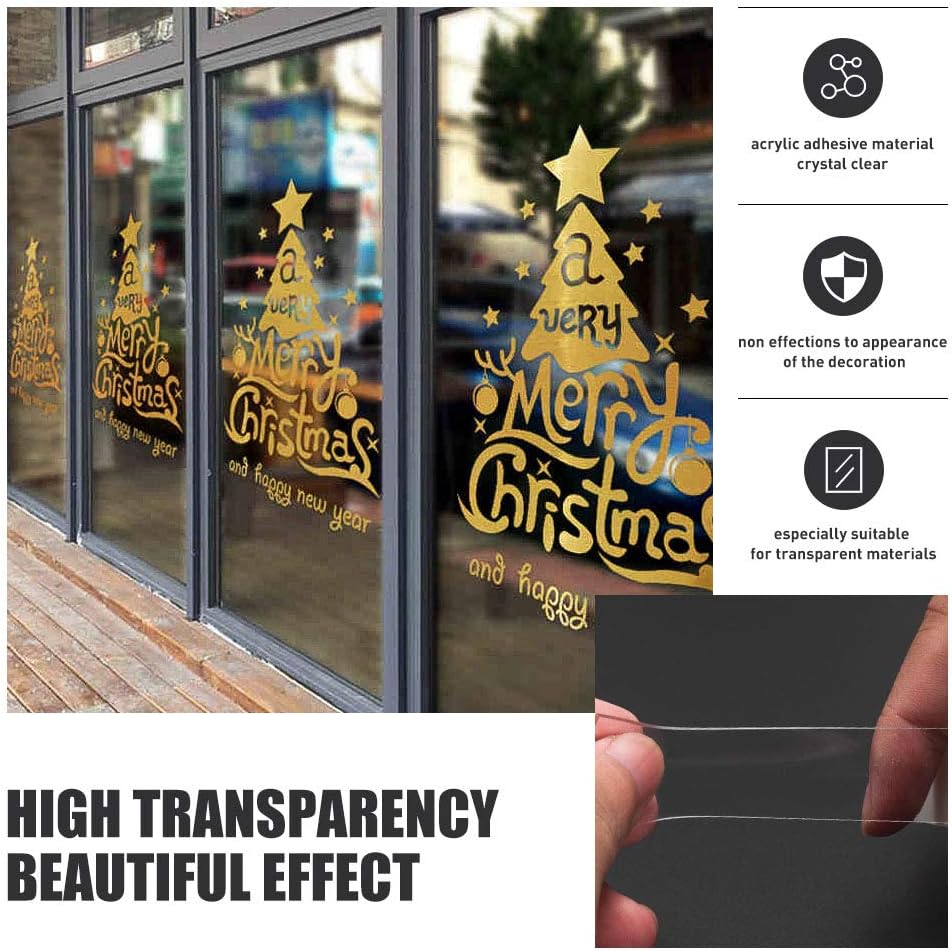 Double Sided Tape Heavy Duty - 3/4 in 10 Ft No Residue Clear Removable Strong 2 Sided Acrylic Adhesive Sticky Tape for Craft Wall Mounting(Pack of 1 Roll): Industrial & Scientific