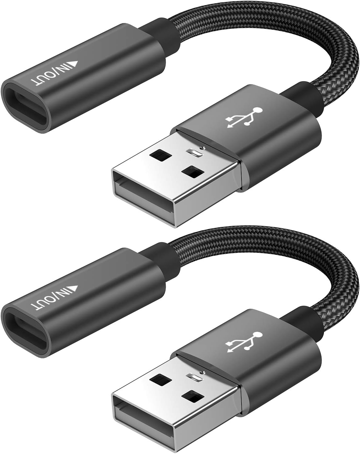 USB C Female to USB Male Adapter (2Pack),Type C to USB A Charger Cable