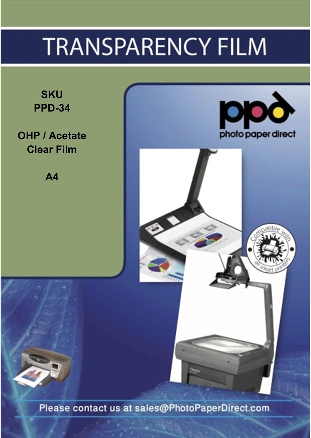 PPD A4 Inkjet Transparency Film x 50 Sheets PPD 3450 Amazon.co.uk