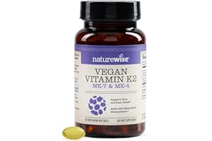 NatureWise Vitamin K2 600mcg Supplement with MK-7 100mcg & MK-4 500mcg - Enhanced Bioavailable Formula - K Complex for Bone and Heart Health - Vegan, Gluten Free, Non-GMO -90 Softgels[3-Month Supply]