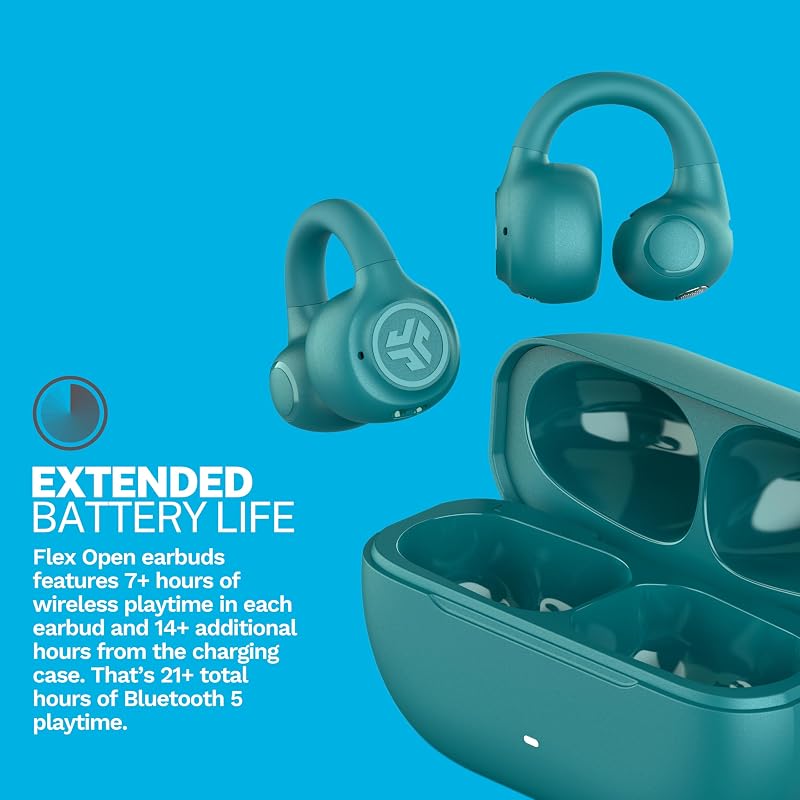 Flex Auriculares Oído Abierto - Inalámbricos Bluetooth, Verde Azulado