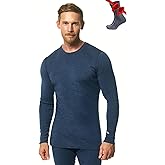 Merino.tech Merino Wool Base Layer - Mens 100% Merino Wool Long Sleeve Thermal Shirts Heavyweight, Midweight, Lite with Socks