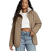 ODODOS Women's Sherpa Lined Insulated Jacket Snap Front Long Sleeve Coat Winter Warm Outerwear with Pockets