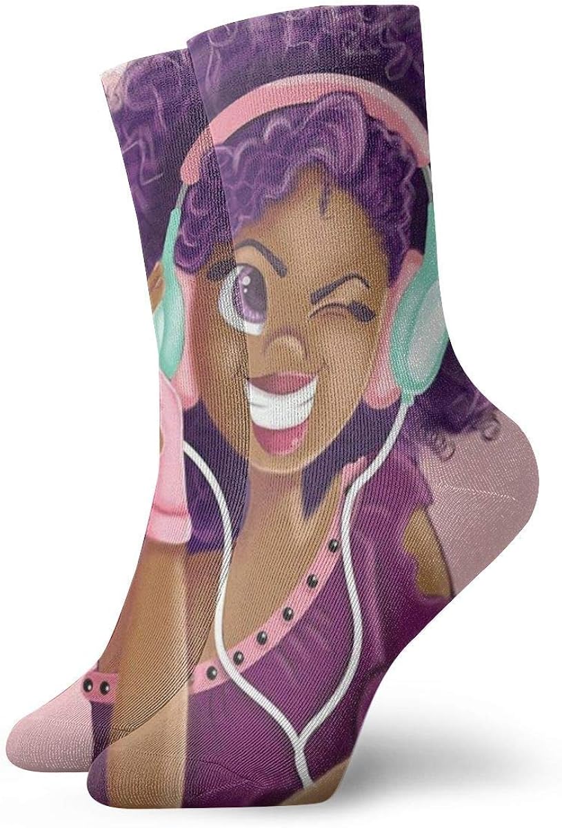 Unisex Crew Socks African Black Girls Hairstyle Athletic Casual Sock